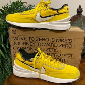 Nike Waffle One SE men's shoe in the Tour Yellow/Sail Black Sneakers